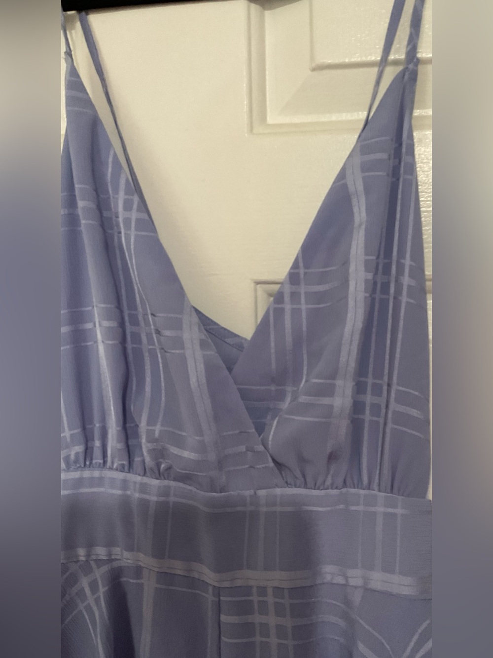 Selfie Leslie Lavender Plaid V-Neck Women's Romper - Picture 2 of 10